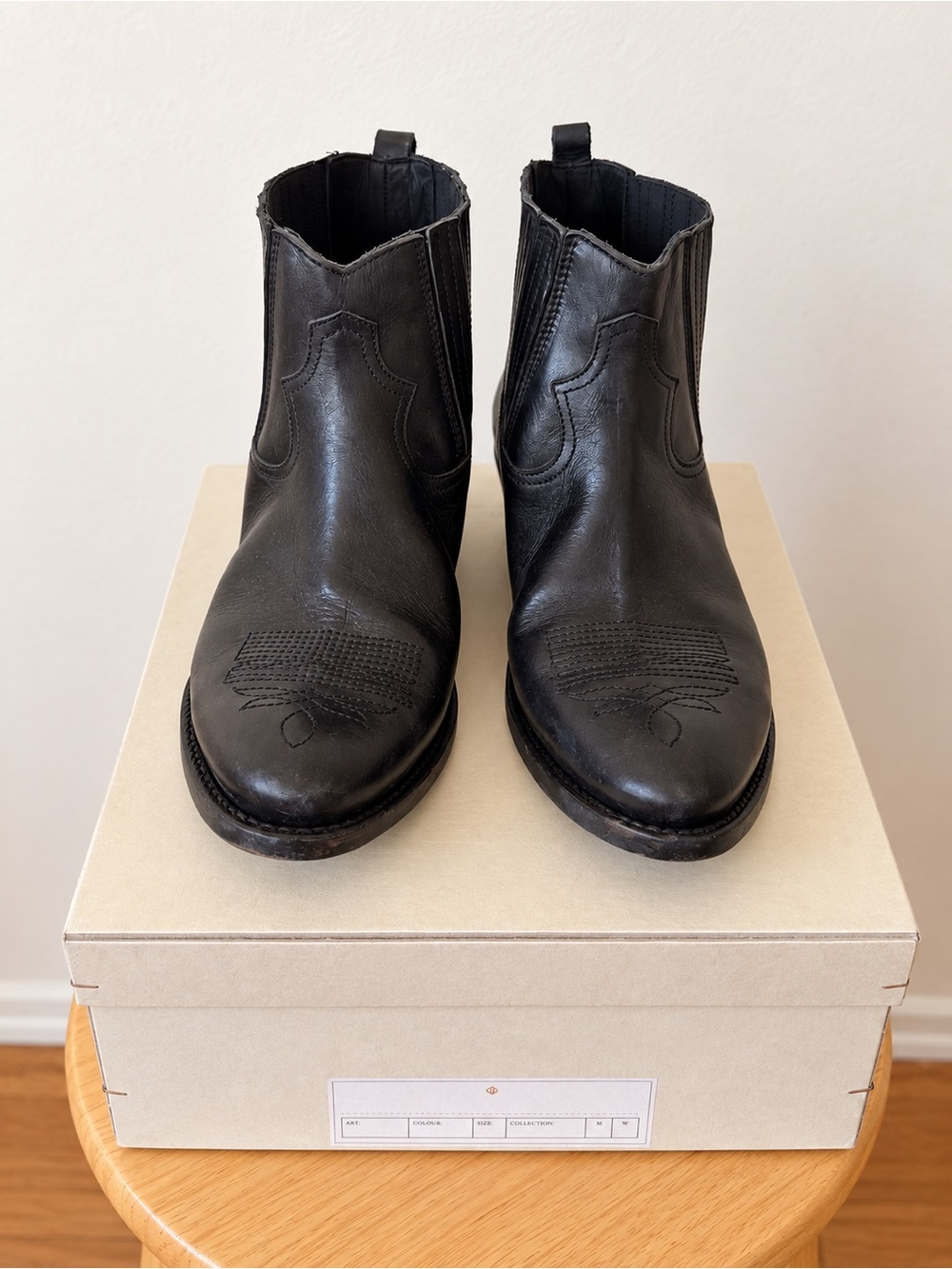 Golden Goose Black Leather Western Chelsea Boots - Women